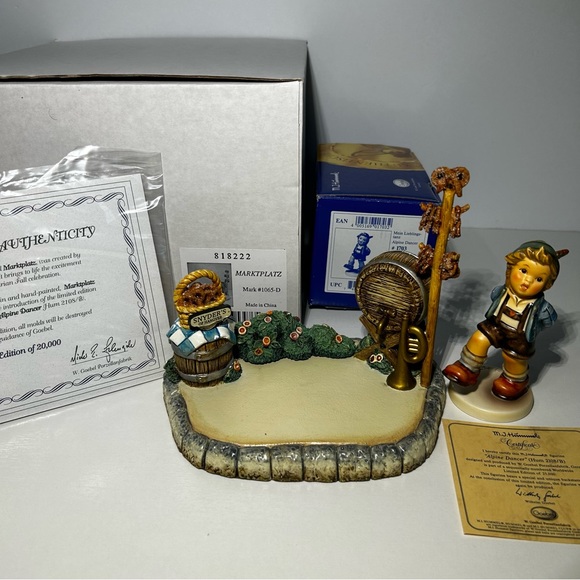 Goebel Hummelscape Marktplatz 1065-D Hummel Figurine Alpine Dancer 2108/B NIB - Picture 3 of 9